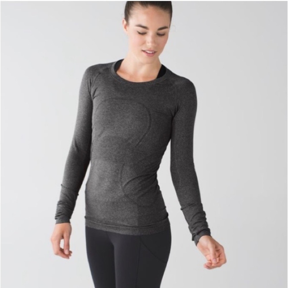 Lululemon Swiftly Tech Long Sleeve Crew shirt gray 12 base layer active athletic